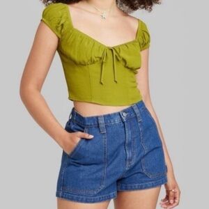 Wild fable green boho top size XS #98